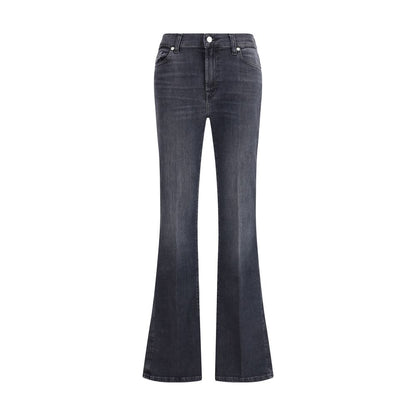 Black Cotton Bootcut Jeans