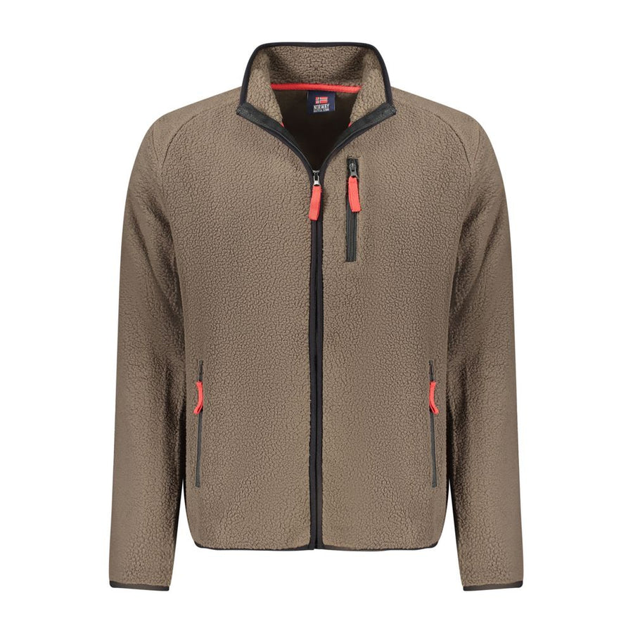 Marrone Polyester Men Sweatshirt
