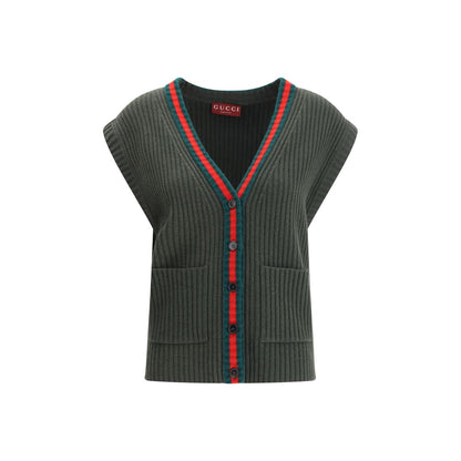 Bicolor Wool Sleeveles Sweater