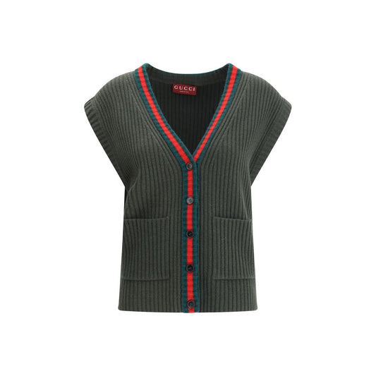 Bicolor Wool Sleeveles Sweater