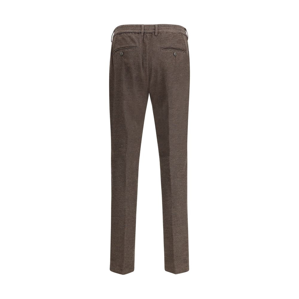 Brown Cotton Casual Pants