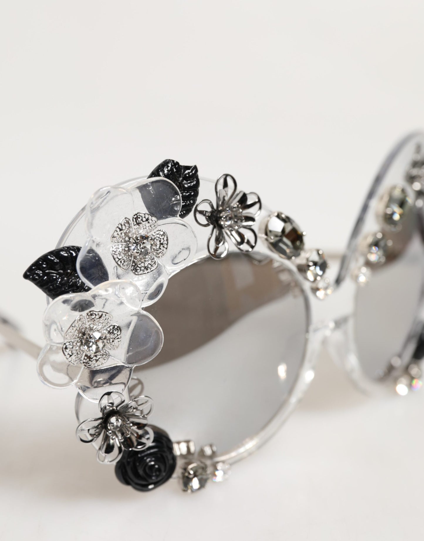Transparent DG4292 Round Crystal Flowers Sunglasses
