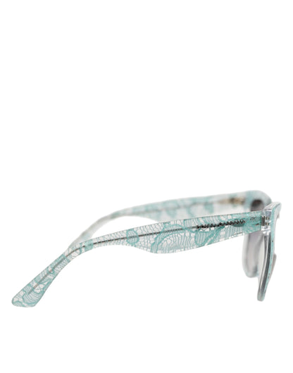 DG4190 Blue Lace Acetate Rectangle Shades Sunglasses