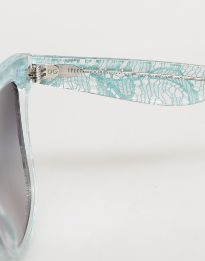 DG4190 Blue Lace Acetate Rectangle Shades Sunglasses
