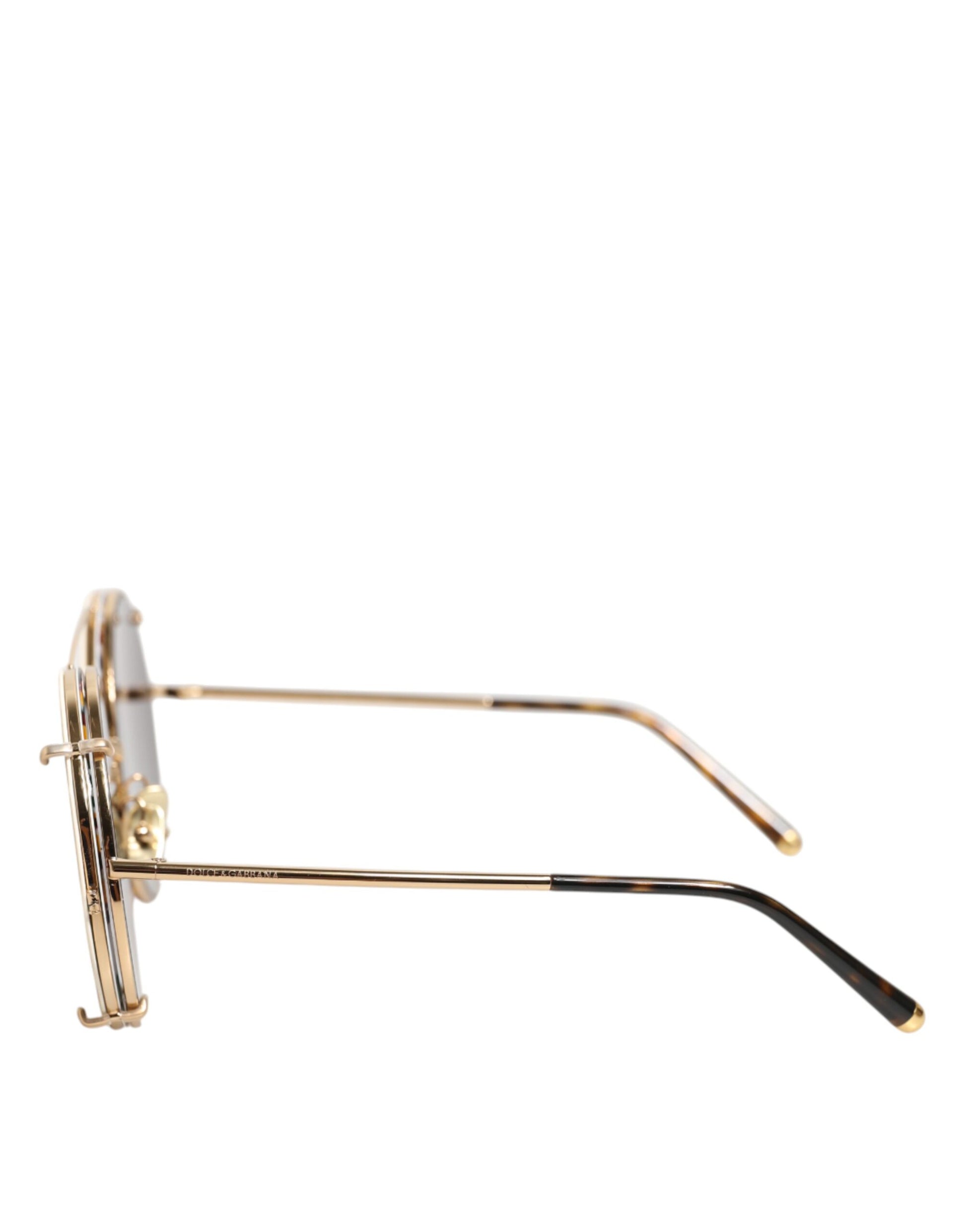 DG2198 Brown Leopard Print Gradient Round Sunglasses