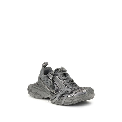 Gray Polyurethane Chunky Sneakers