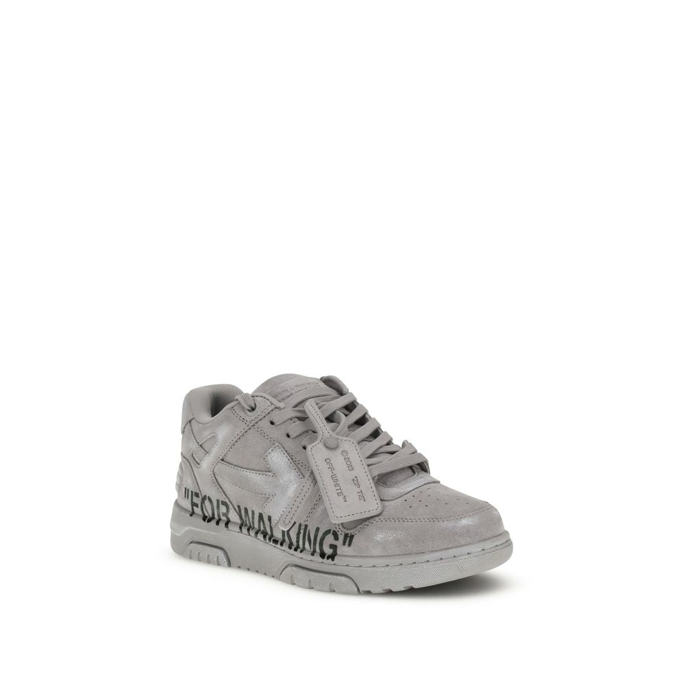 Gray Calf Leather Bos Taurus Low Top Sneakers