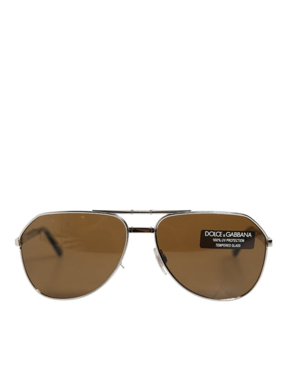 DG2106K Silver Frame Aviator Shades Eyewear Sunglasses