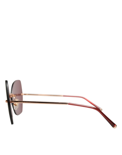 Lucia Gold Metal Cat Eye Red Lenses Sunglasses