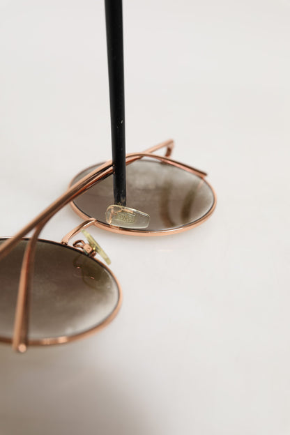 DG2215K Gold Metal Round Shades Eyewear Sunglasses