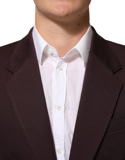 Maroon Cotton 2 Buttons Suit Jacket Blazer