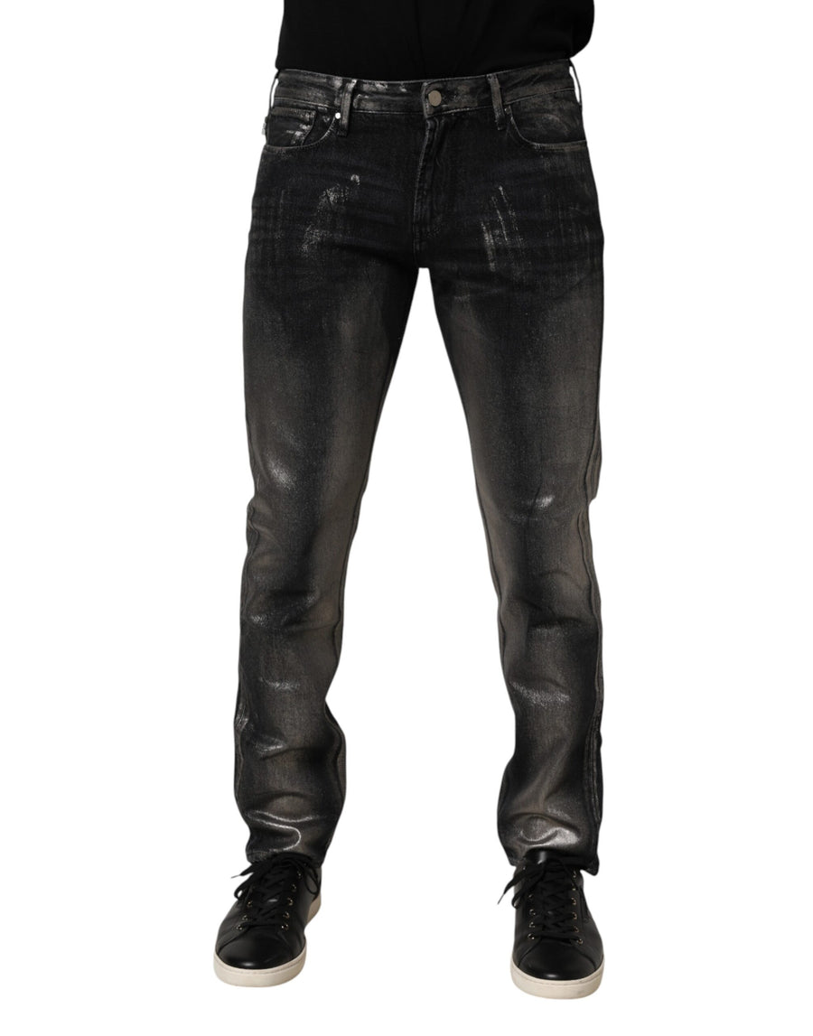 Black Washed Slim Fit Men Denim Trouser Jeans