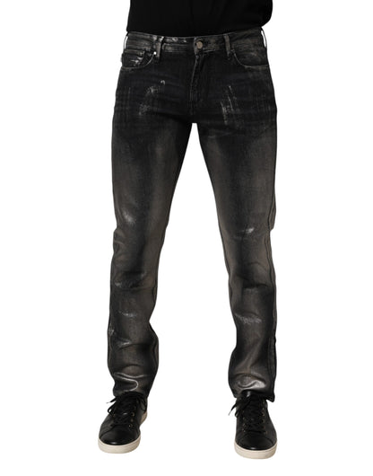 Black Washed Slim Fit Men Denim Trouser Jeans