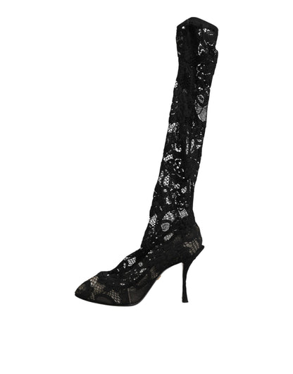 Black Pumps Taormina Lace Socks Boots Shoes