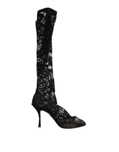 Black Pumps Taormina Lace Socks Boots Shoes