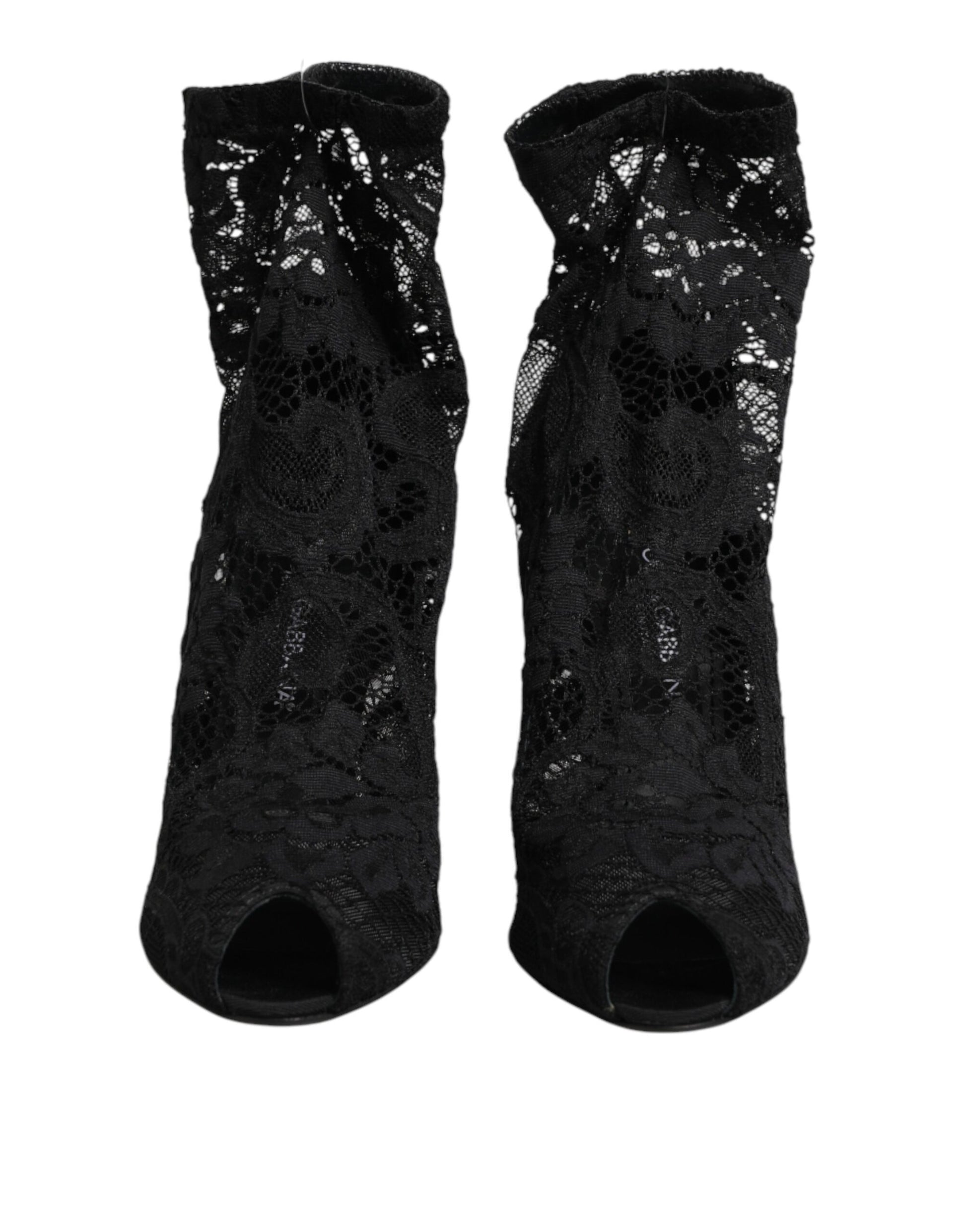 Black Stretch Taormina Lace Boots Shoes
