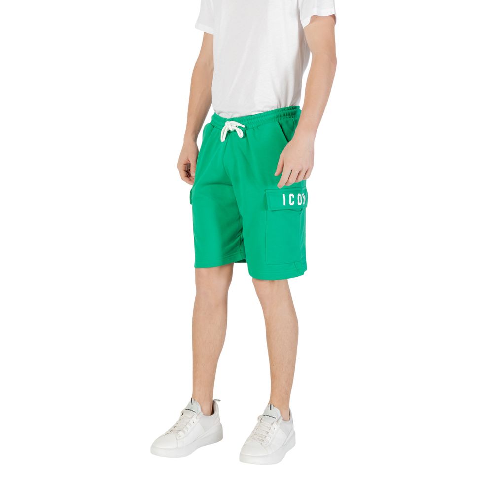 Green Cotton Bermuda Shorts