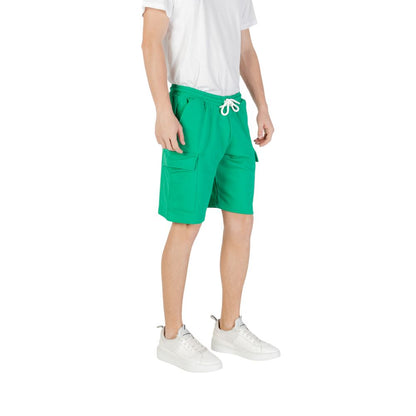 Green Cotton Bermuda Shorts