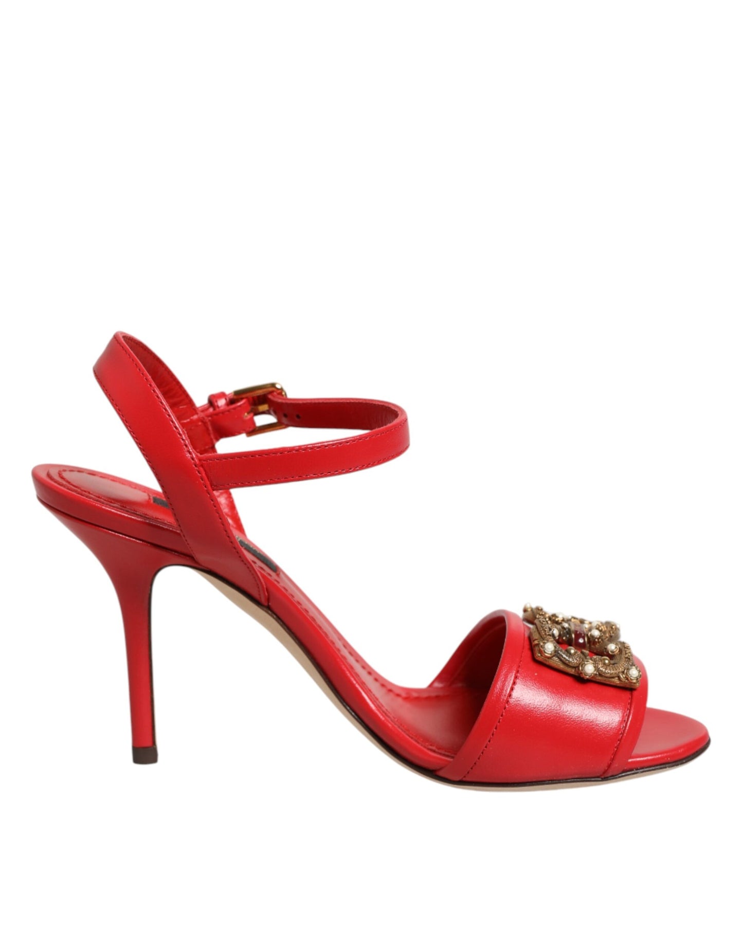 Red Leather DG AMORE Heels Sandals Shoes