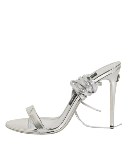 Silver Strappy High Heels Sandals Shoes