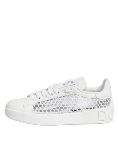 White Mesh Inserts Low Top Sneakers Shoes