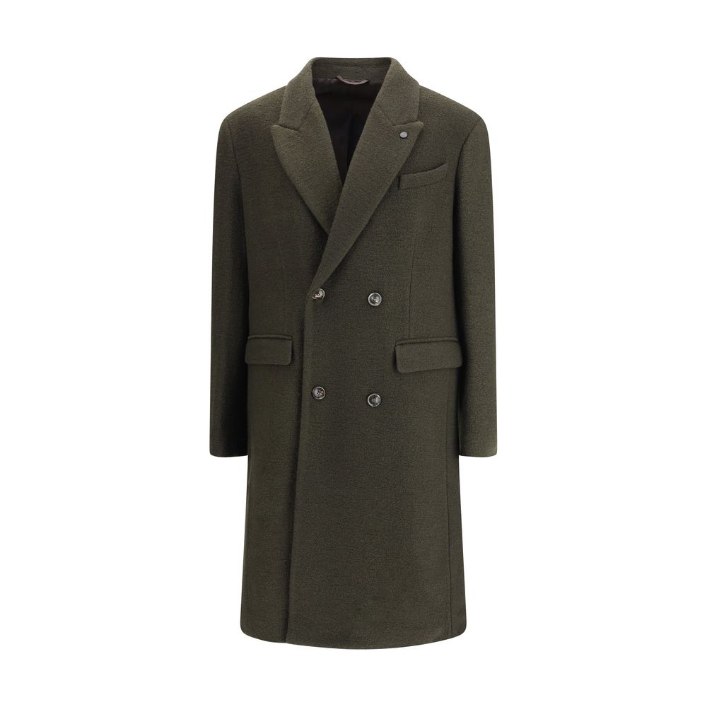 Bicolor Fleece Wool Coat