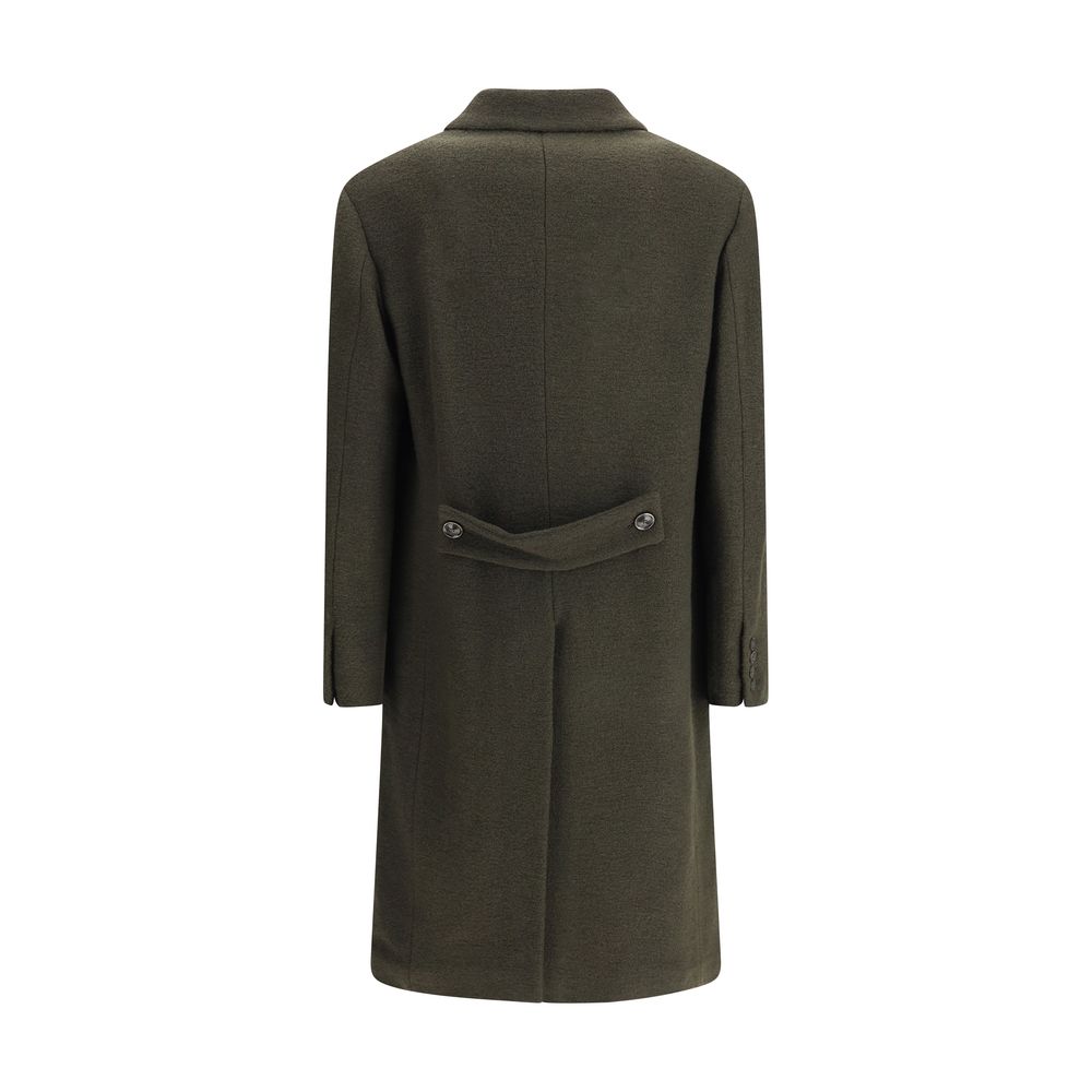 Bicolor Fleece Wool Coat