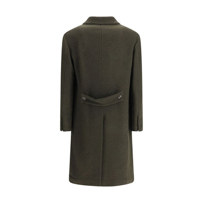 Bicolor Fleece Wool Coat
