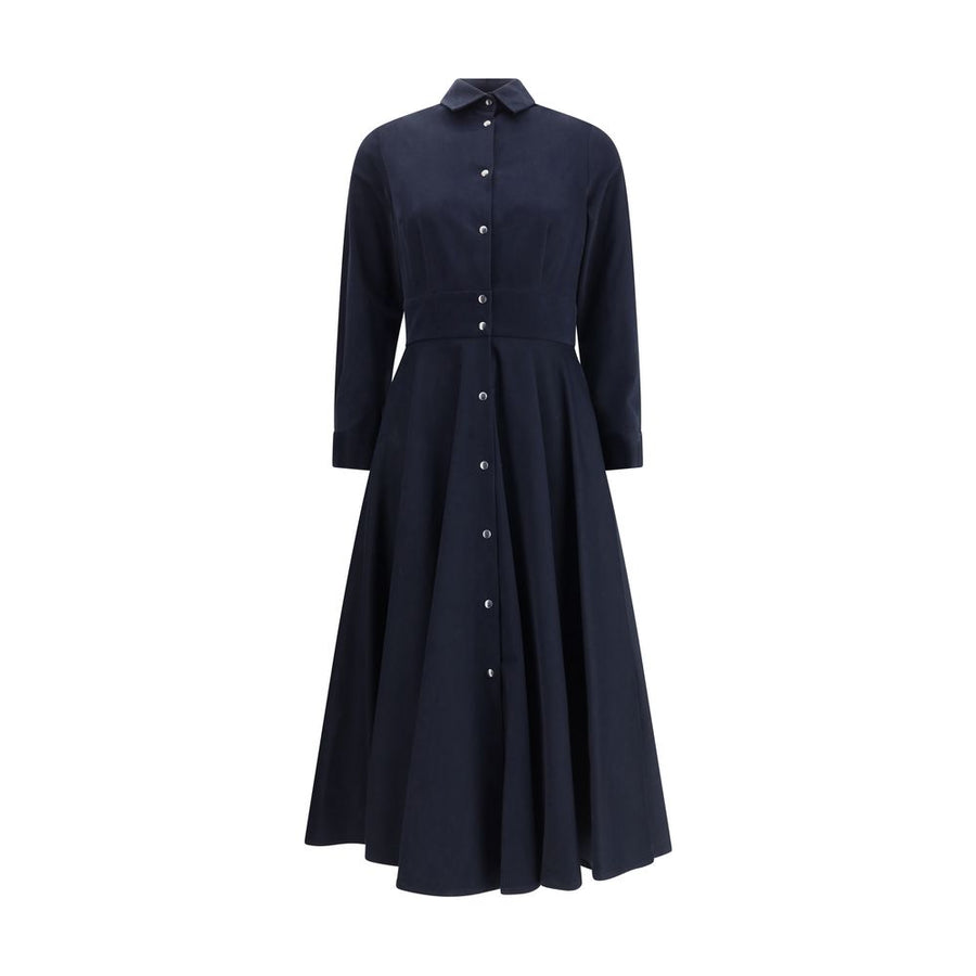 Blue Cotton Casual Dress