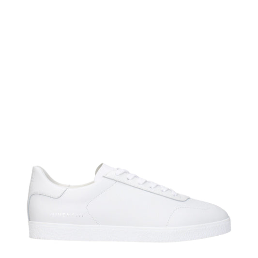 White Leather Low Top Sneakers