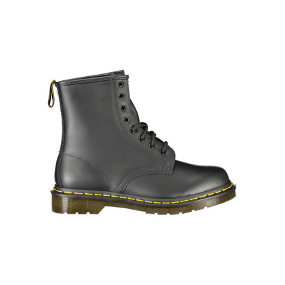 Black Leather Unisex Ankle Boot
