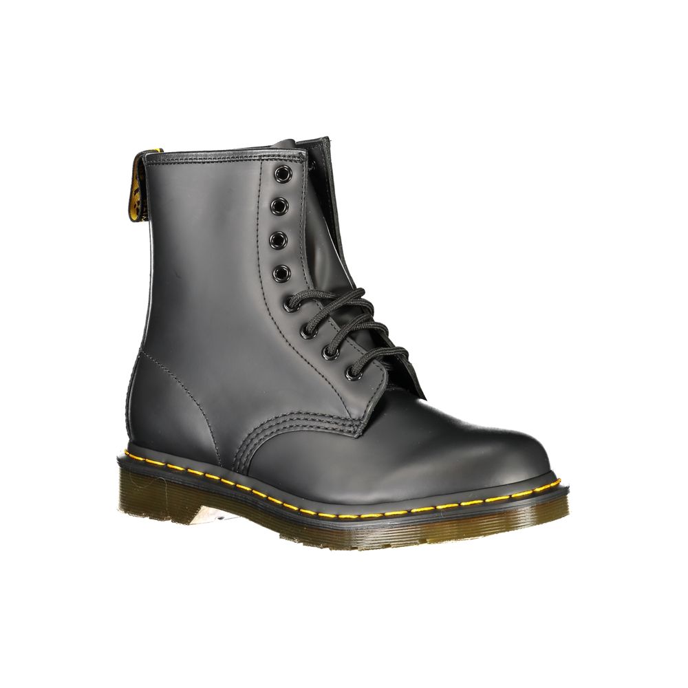 Black Leather Unisex Ankle Boot
