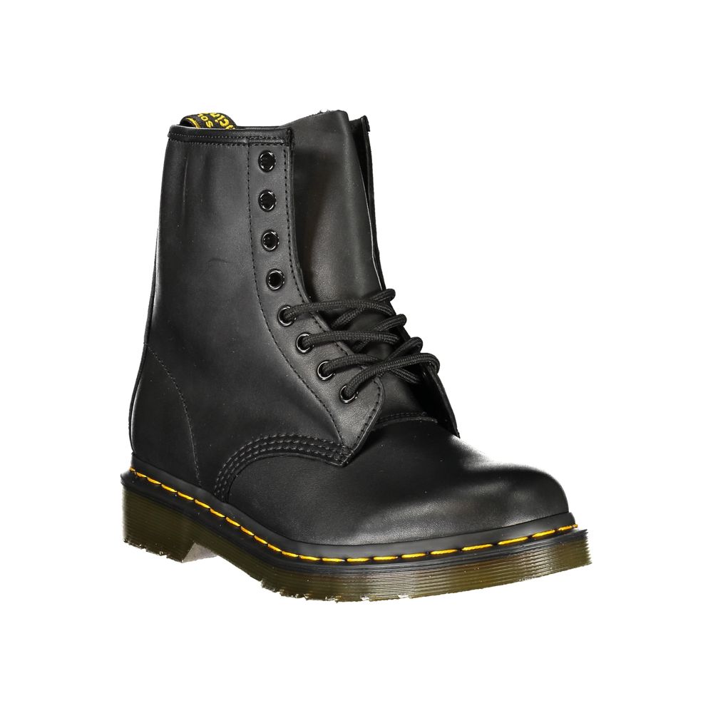 Black Leather Unisex Ankle Boot