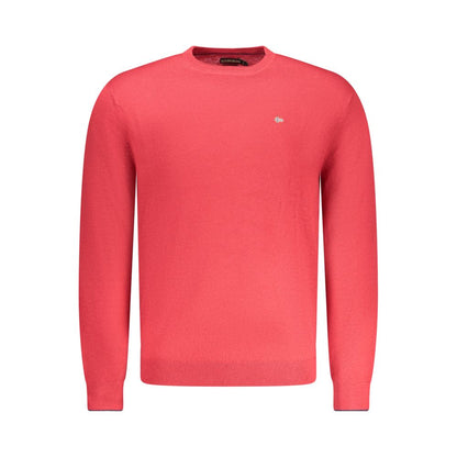 Red Merino Wool Men Sweater