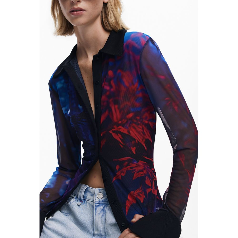 Black Polyester Women Shirt