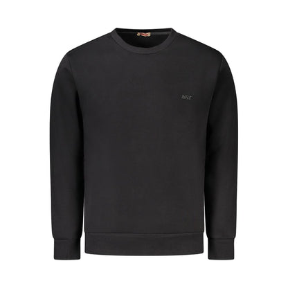 Black Cotton Men Sweatshirt