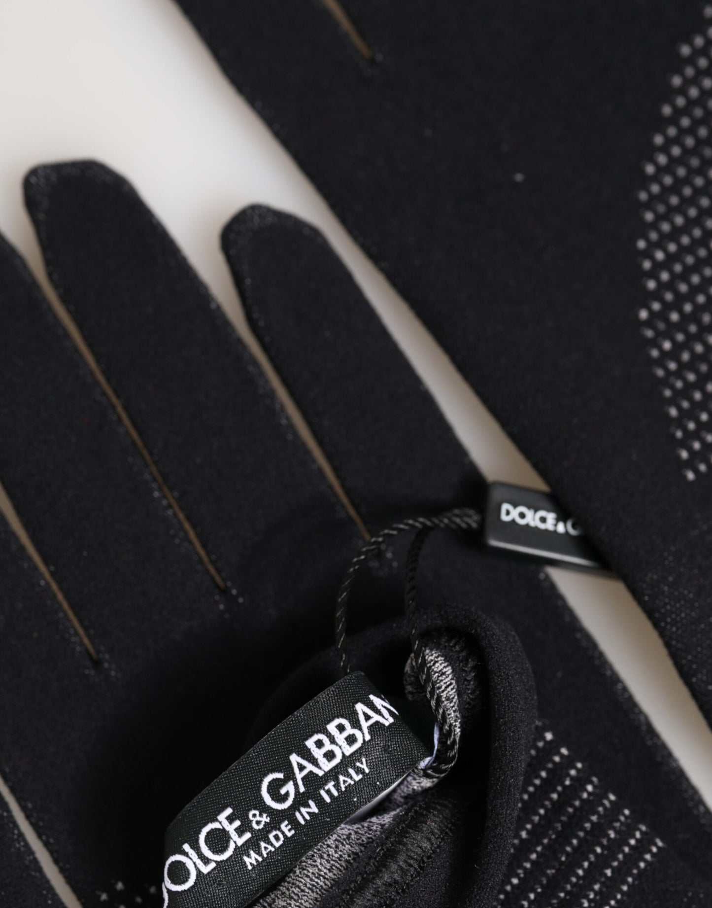 Black DG Logo Cotton Hands Mitten Men Gloves