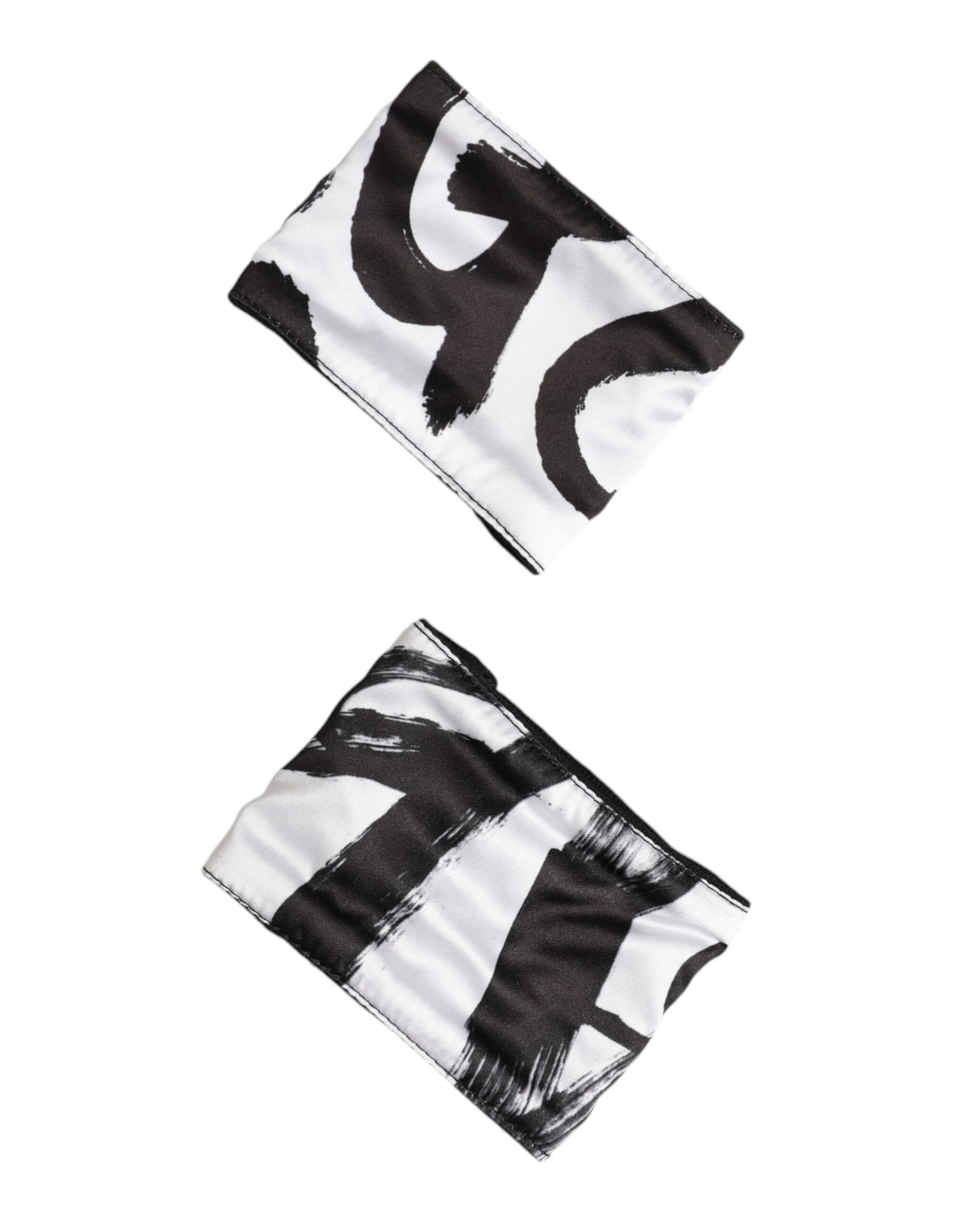 Black White DG Logo Silk 1 Pair Wristband