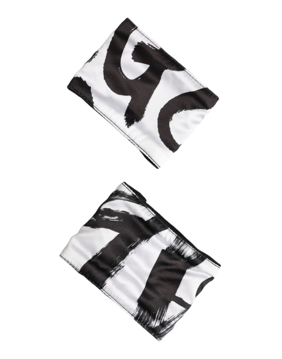 Black White DG Logo Silk 1 Pair Wristband