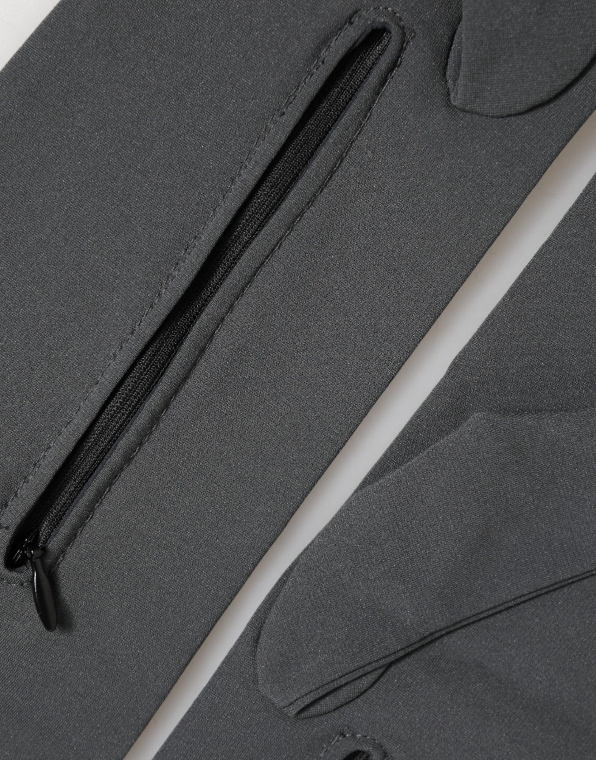 Dark Gray Viscose Elbow Length Mitten Men Gloves