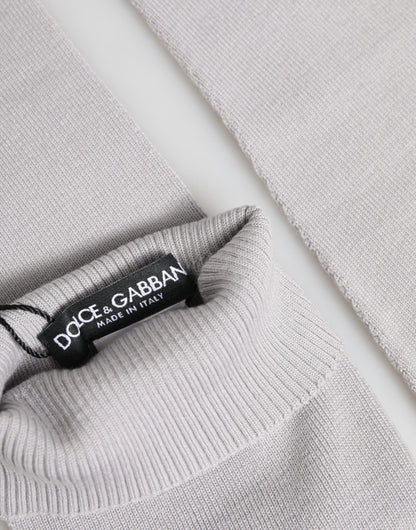 Gray Virgin Wool Knitted Fingerless Men Gloves