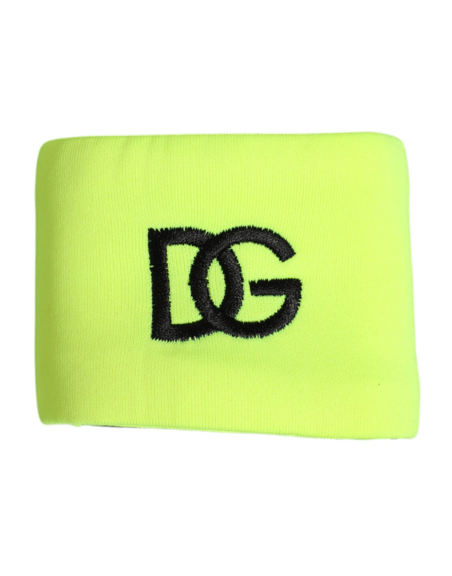 Yellow Green Silk DG Logo Men Wristband