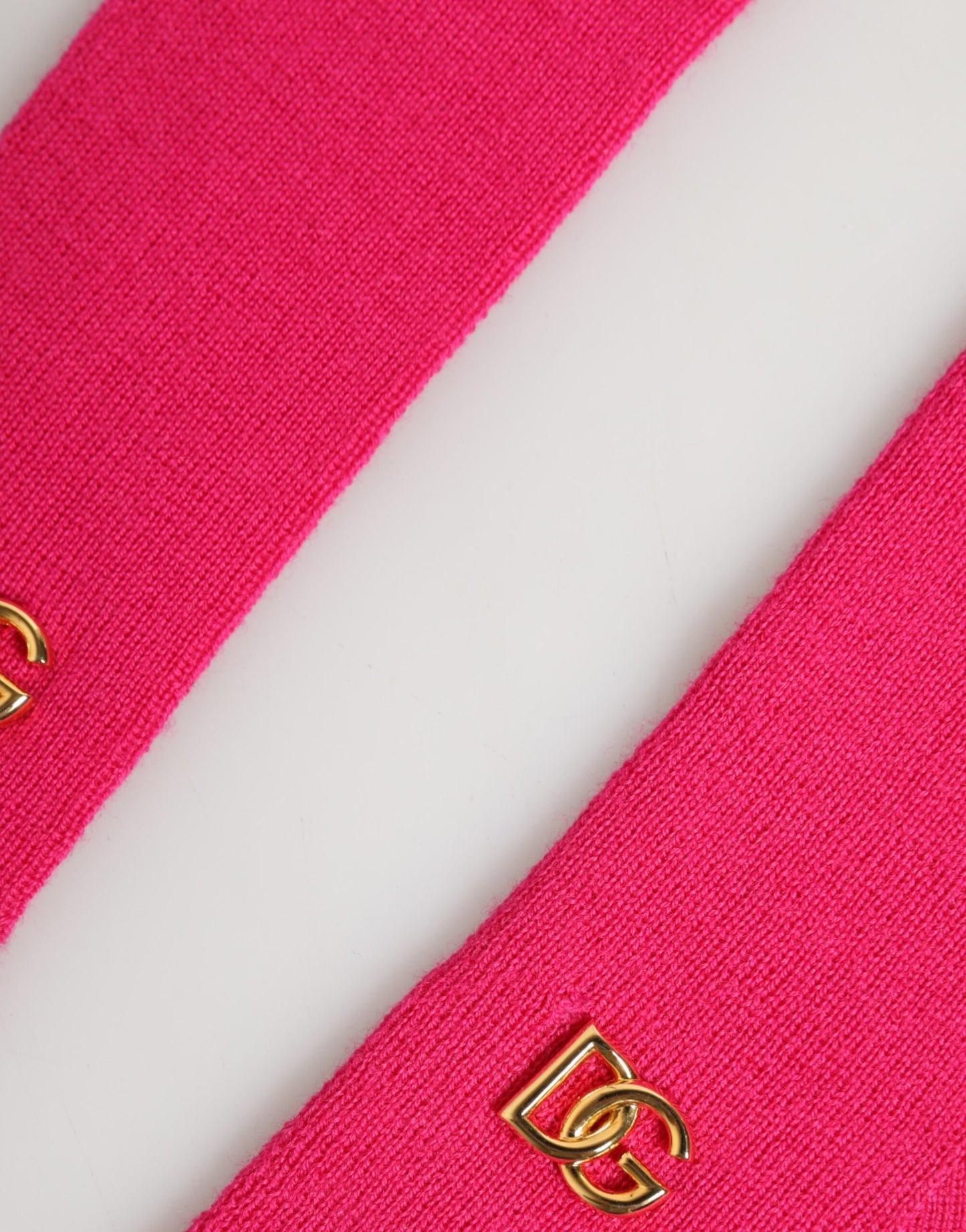 Pink Wool Fingerless Elbow Length Mitten Gloves