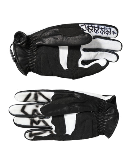 Gloves Black White Crystal Wrist Length Mitten  Gloves