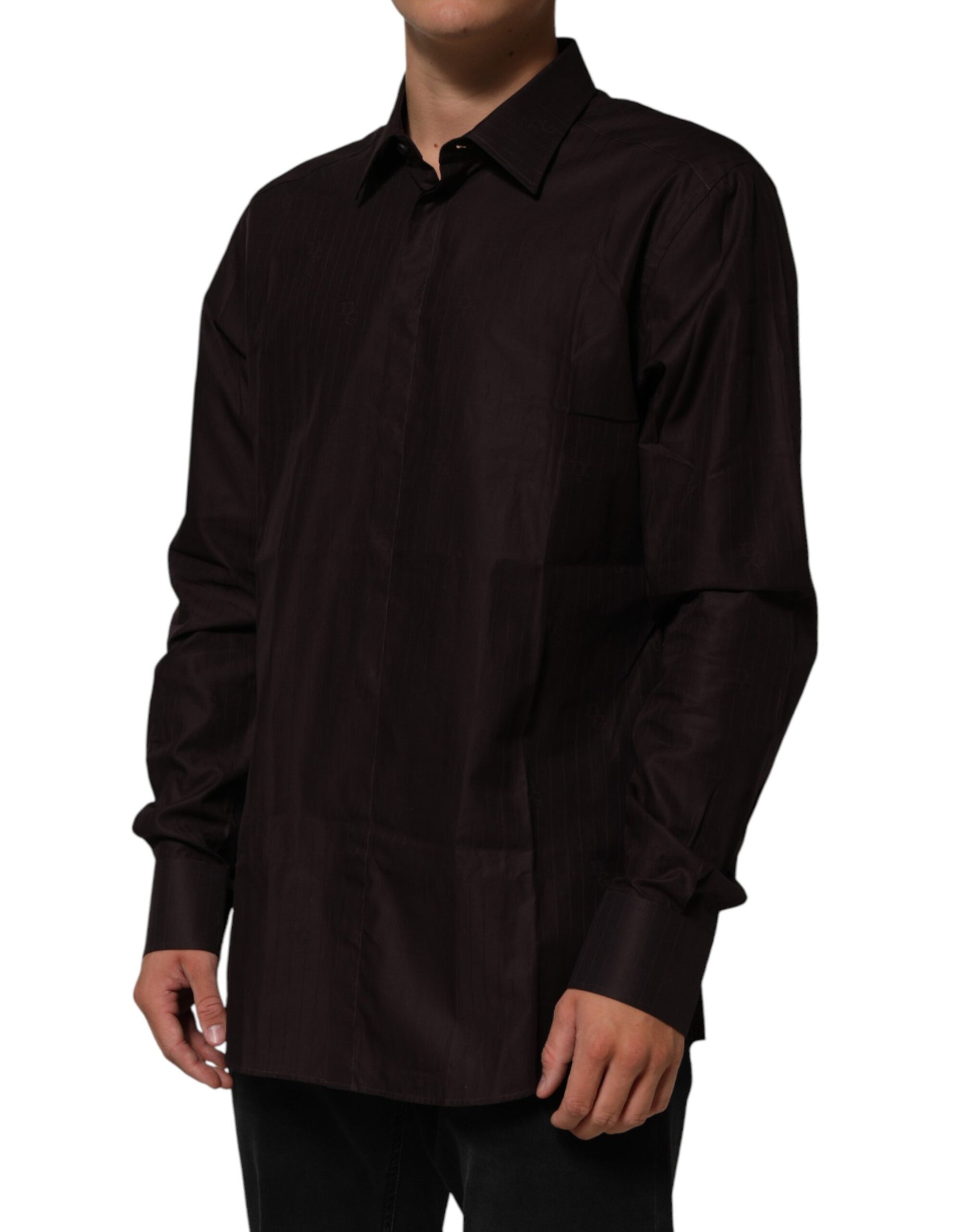 Brown Cotton LongSleeve MARTINI Dress  Shirt