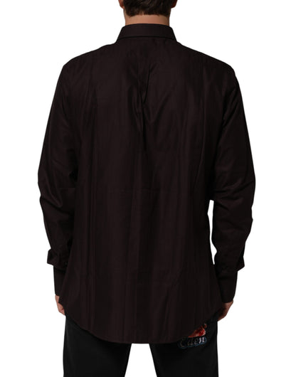 Brown Cotton LongSleeve MARTINI Dress  Shirt