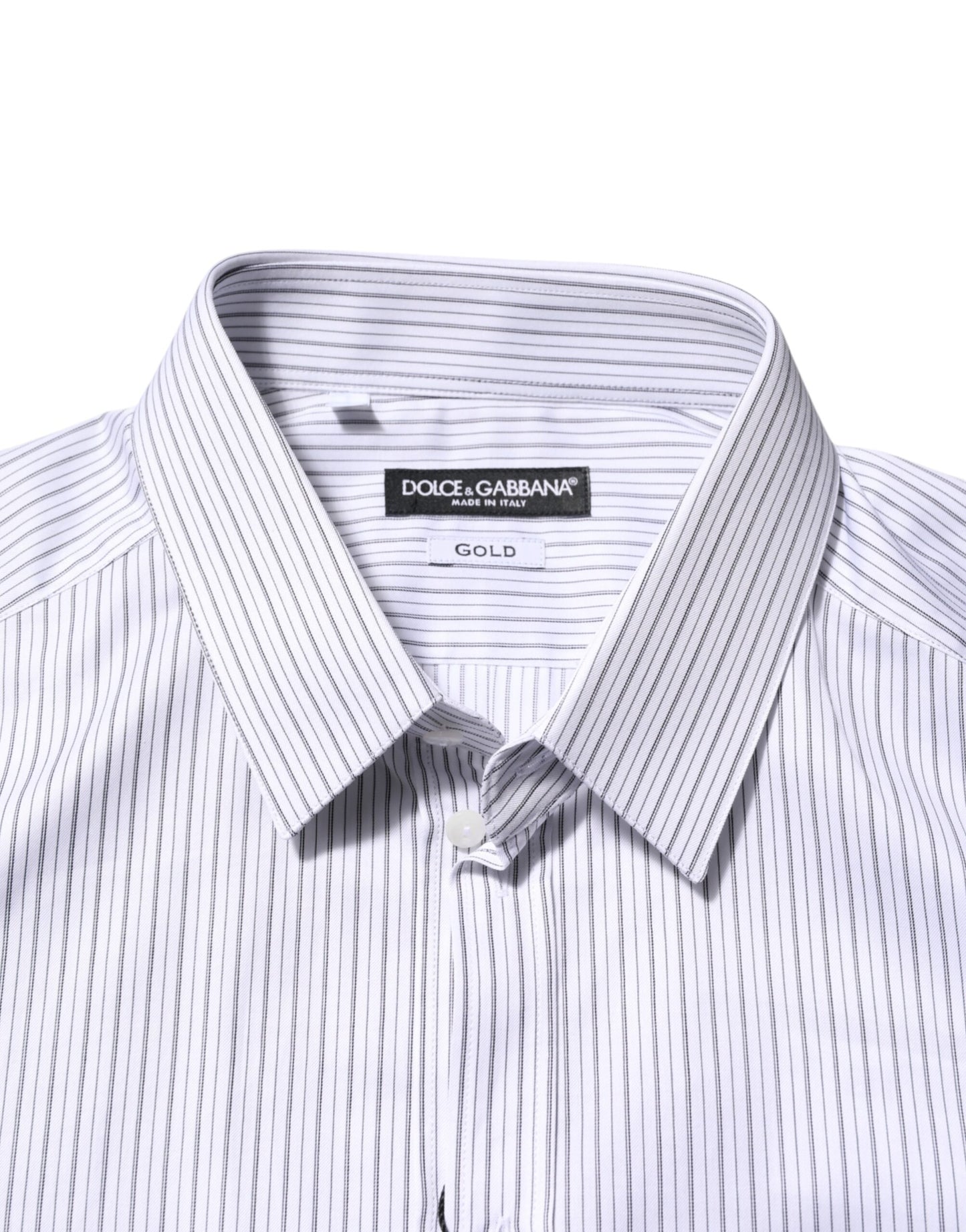 White Stripes Cotton Men GOLD Dress Shirt