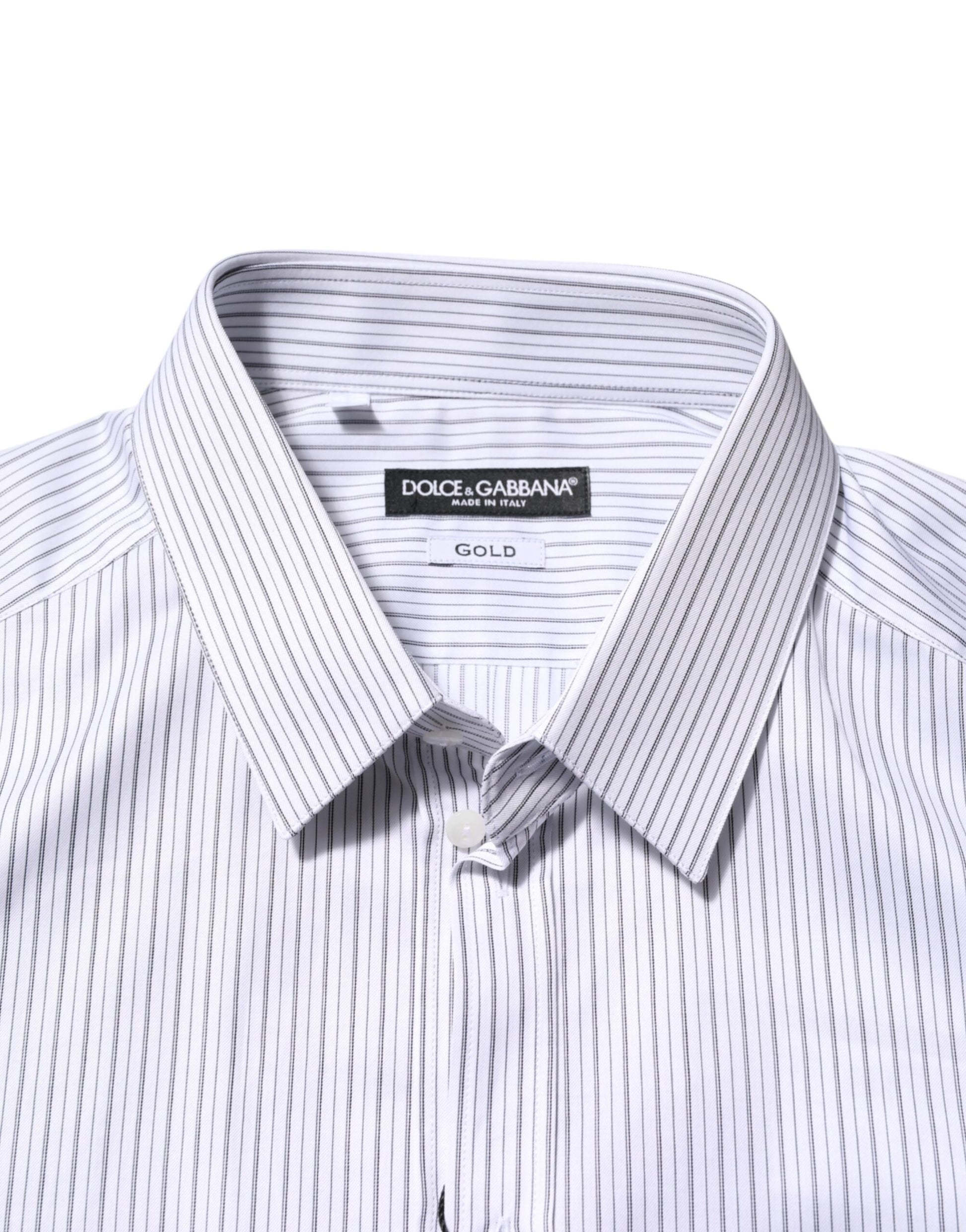 White Stripes Cotton Men GOLD Dress Shirt