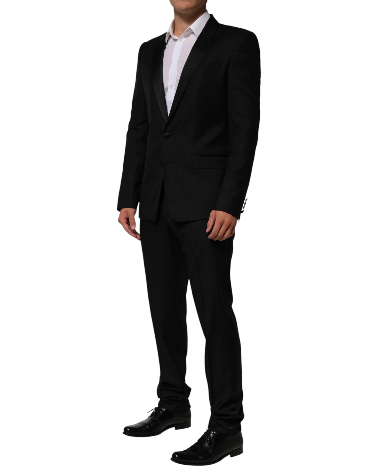Black 2 Buttons Jacket Formal 2 Piece Suit