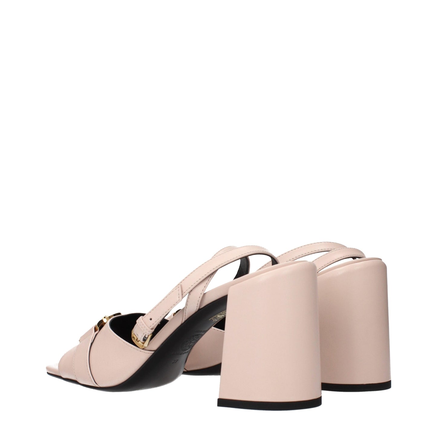 Pink Leather Platform Sandals
